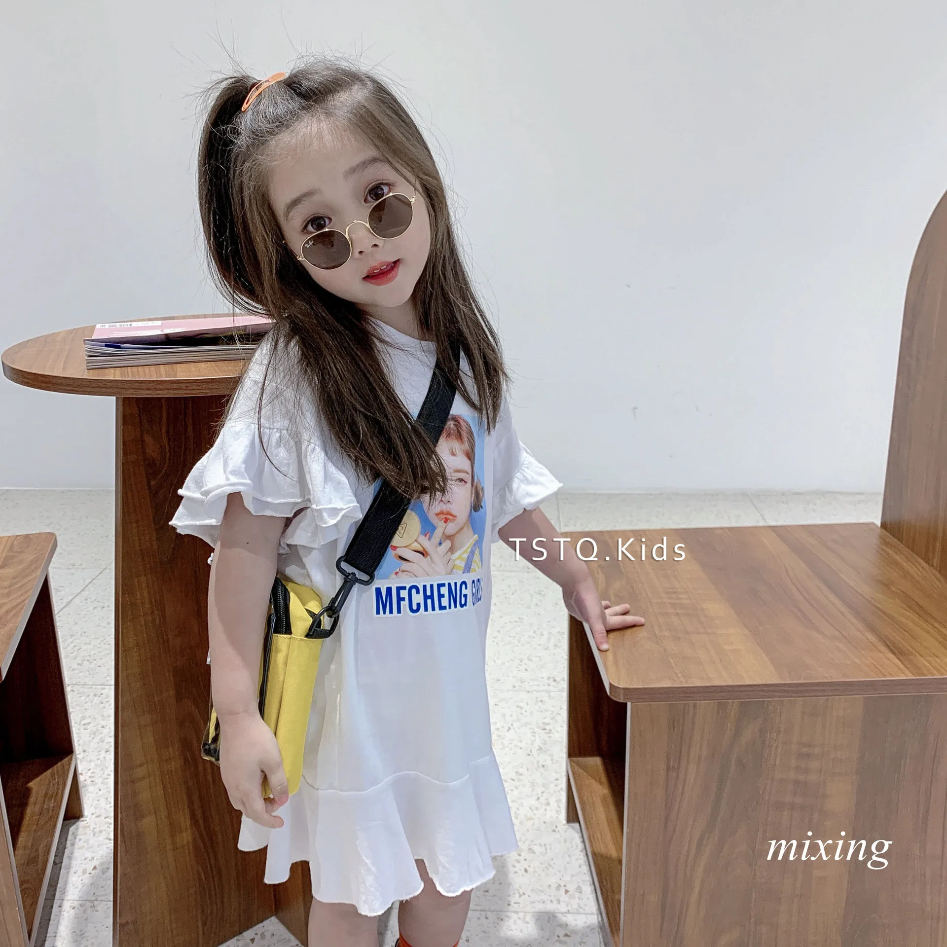 

2019 summer tide girl print avatar dress cute girl dress summer casual dress tide