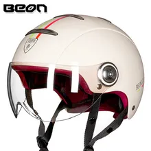 BEON Retro Motorcycle Helmet Vintage Motorbike Helmet Open Half Face Helmet Capacete Scooter Biker Moto Casco Helmet Visor цена BEON Retro Motorcycle Helmet Vintage Motorbike Helmet Open Half Face Helmet Capacete Scooter Biker Moto Casco Helmet Visor цены онлайн
