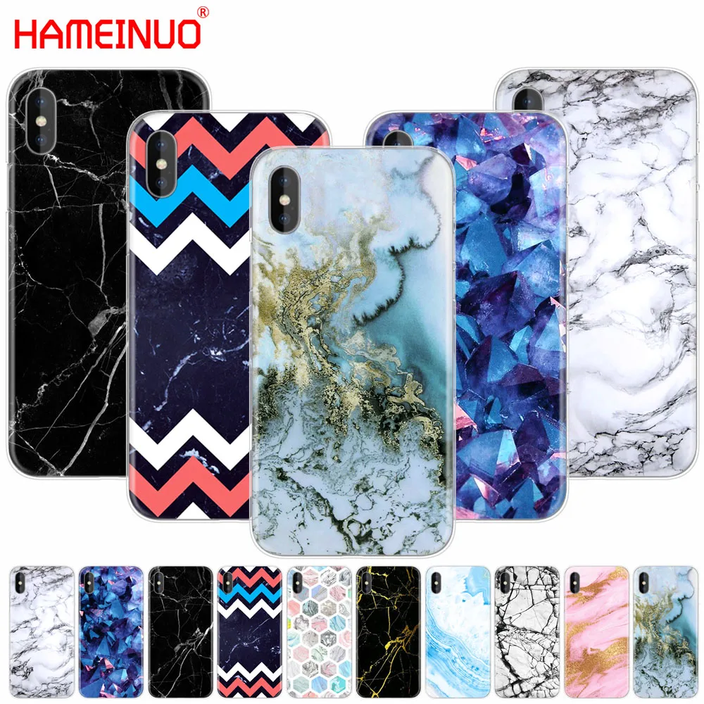 HAMEINUO Модный чехол для мобильного телефона с мраморным рисунком iphone X 8 7 6 4 4s 5 5s SE 5c