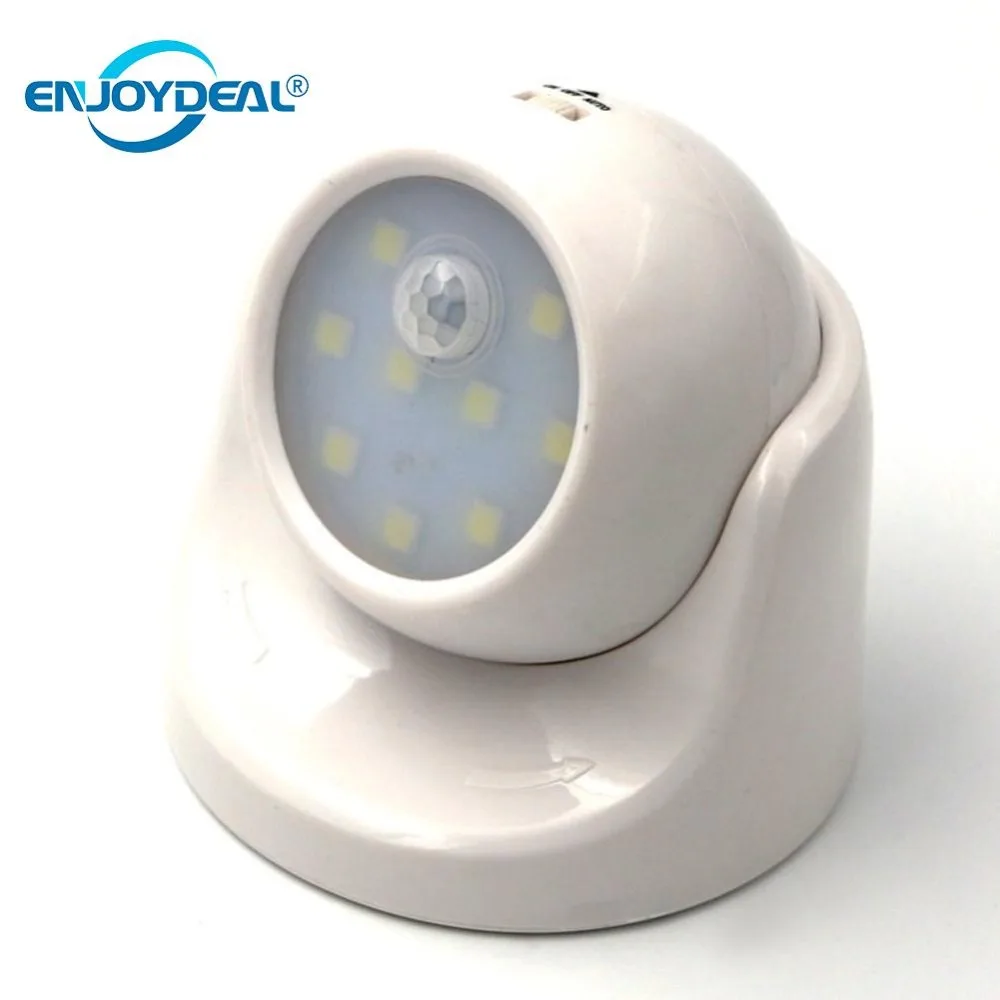 9 LED Wall Lamp PIR Motion Sensor Activated Light 360 Rotation Wireless