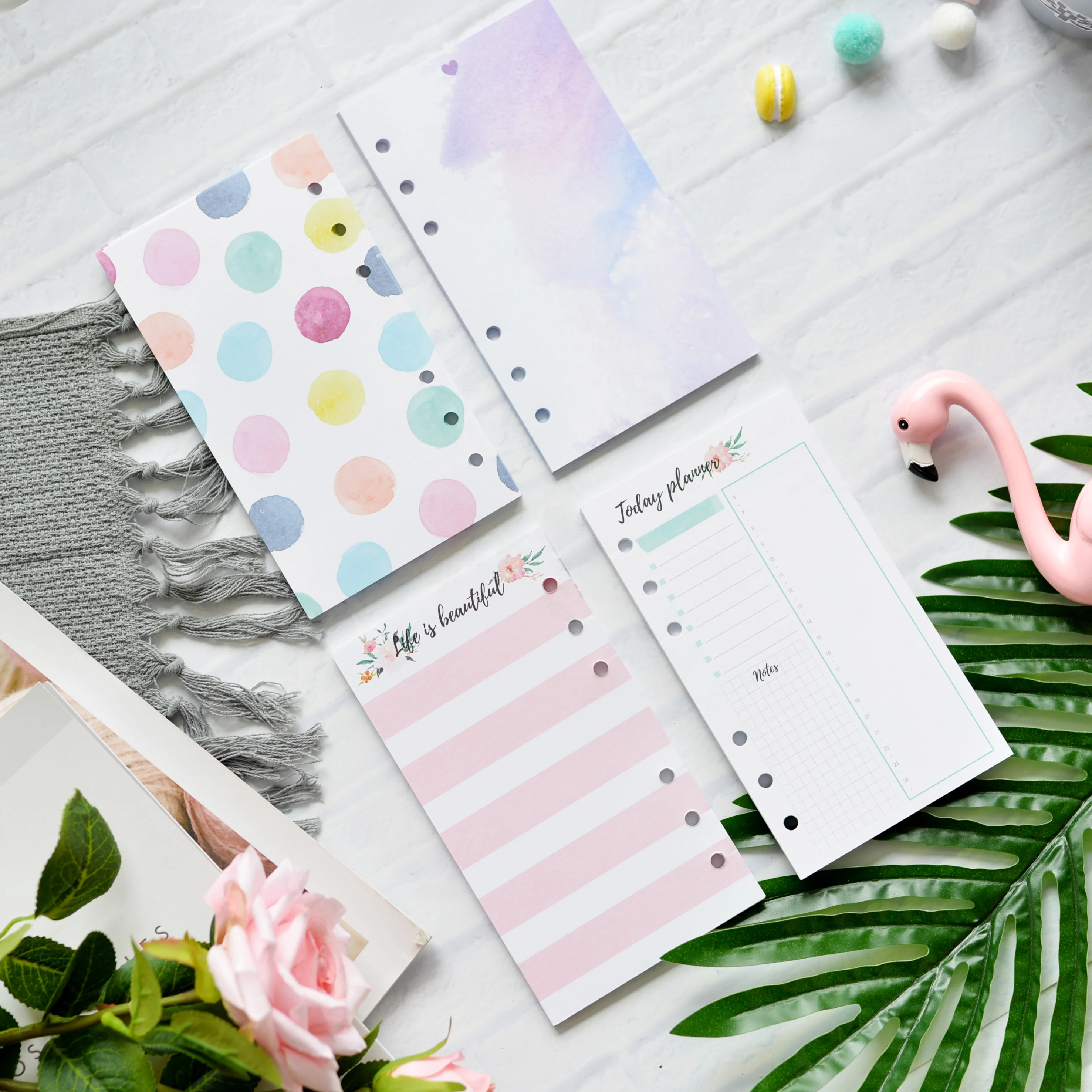 

40 sheets New lovely A6 A5 watercolor 6 hole loose-leaf notepad for core inner Hand account Planner refills school office supply