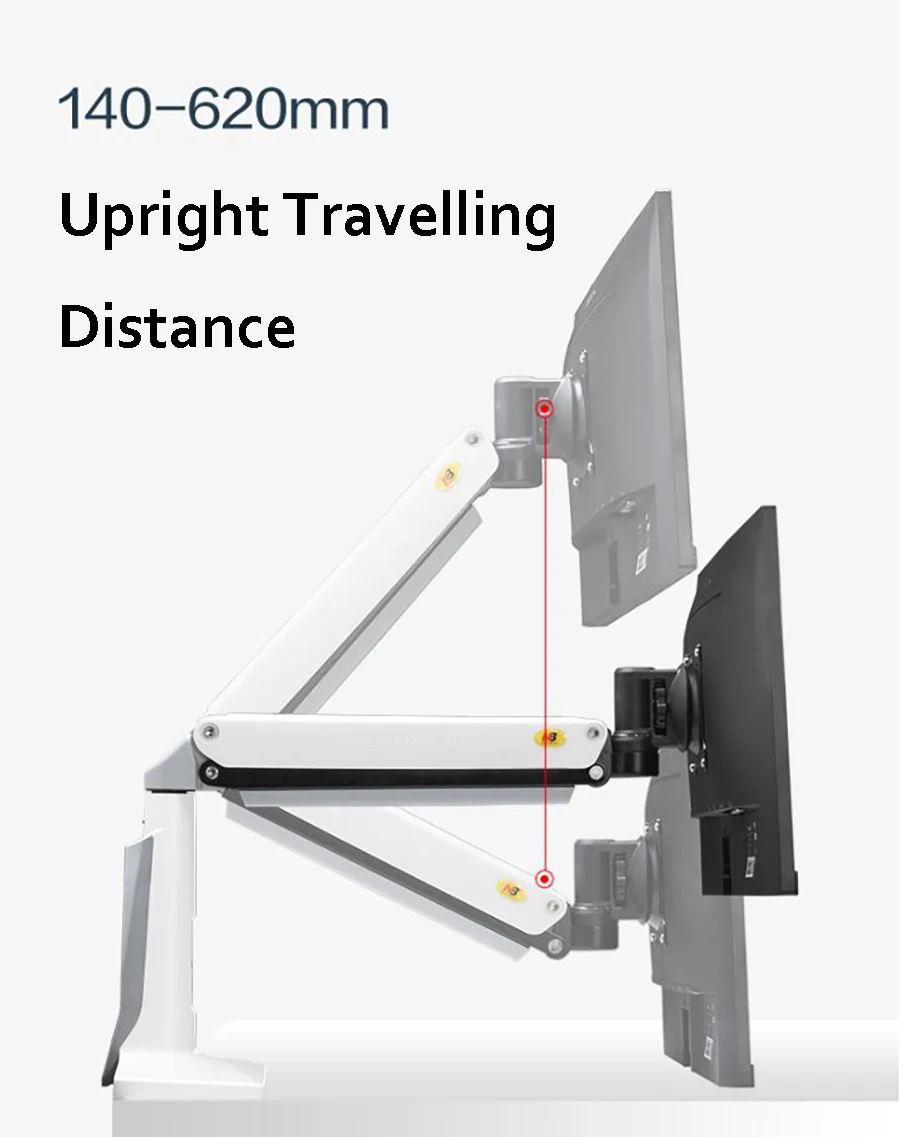 NB F37 Алюминий полный Motion 24-37 дюймов монитор держатель газа весна длинные руки настольный монитор Поддержка с USB3.0