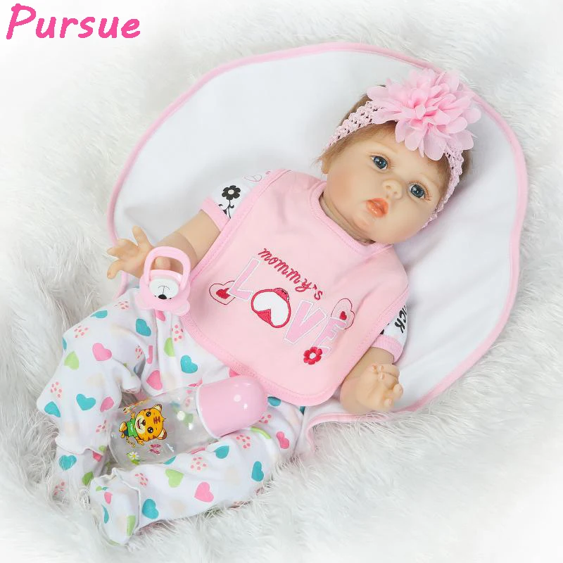 Pursue 55cm Doll Baby Real Silicone Reborn Baby Realistic Dolls for Girls bebe reborn menina de silicone realista menina 55 cm