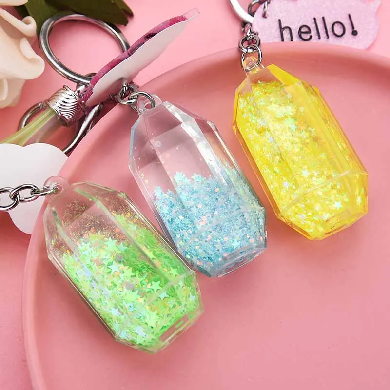 

Hot Mobile Liquid Keychain Fantasy Girl Letter Keychain Flash Quicksand Keychain Car Key Pendant Creative Birthday Gift