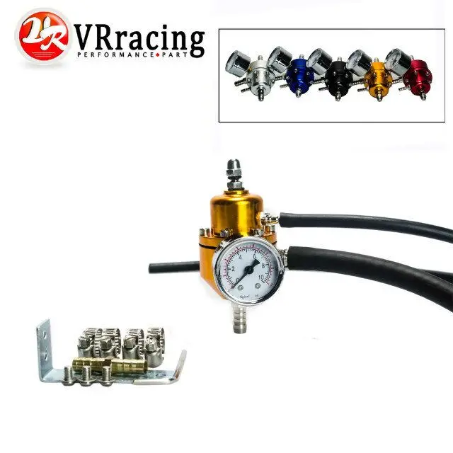 

VR RACING - NEW Universal Adjustable Fuel Pressure Regulator Gauge JDM FPR 1:1 0-140 PSI FPR For Toyota VR7452