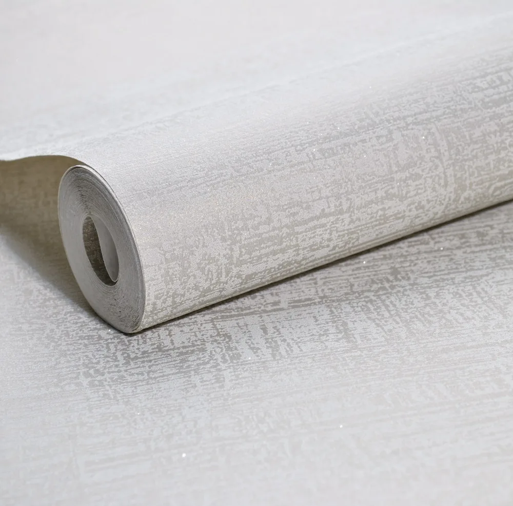 Glitter Metallic White Plain Wallpaper For Bedroom Living Room Wall Coverings Modern Simple Solid Color Wall Paper Home Decor