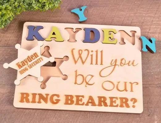 Will You Be My Ring Bearer Heart Shaped Personalized Puzzle