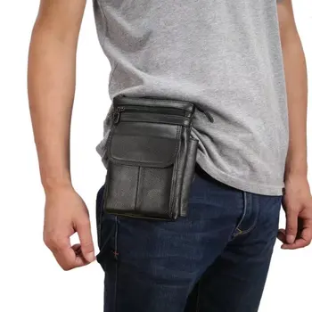 

Cell Phone Case Genuine Leather zipper pouch Belt Clip Waist Purse cases Cover for AGM X3 /Oukitel K7 Power/Blackview BV9600 Pro