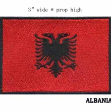 " широкий Албании вышивка флаг патч черный границы железо на поддержку пользовательские заплатам