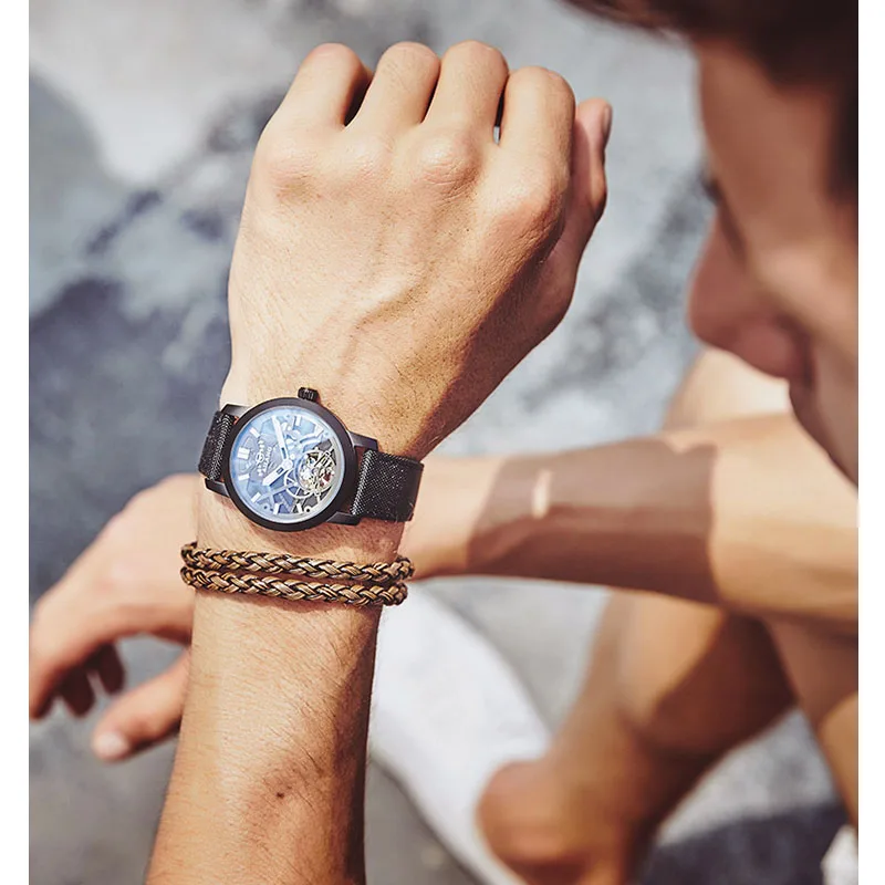 

AILANG Regalos para hombre relojes de hombre top marca de lujo reloj militar deportivo hombre automatic watch mi band 3 correa