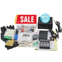 Начинающий профессиональная Полный комплект татуировки 2 Топ Machine Gun Liner Shader 50 Вышивка Крестом Иглы трубы Питание ptk-912-b2