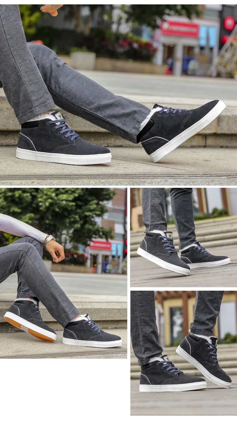 DESERT RAM Brand Men's Winter Shoes Man Big Size Sneaker Mens Ankle Suede Boots Men Boot Warm Fur Male Classic Casual Snow Bot (14)