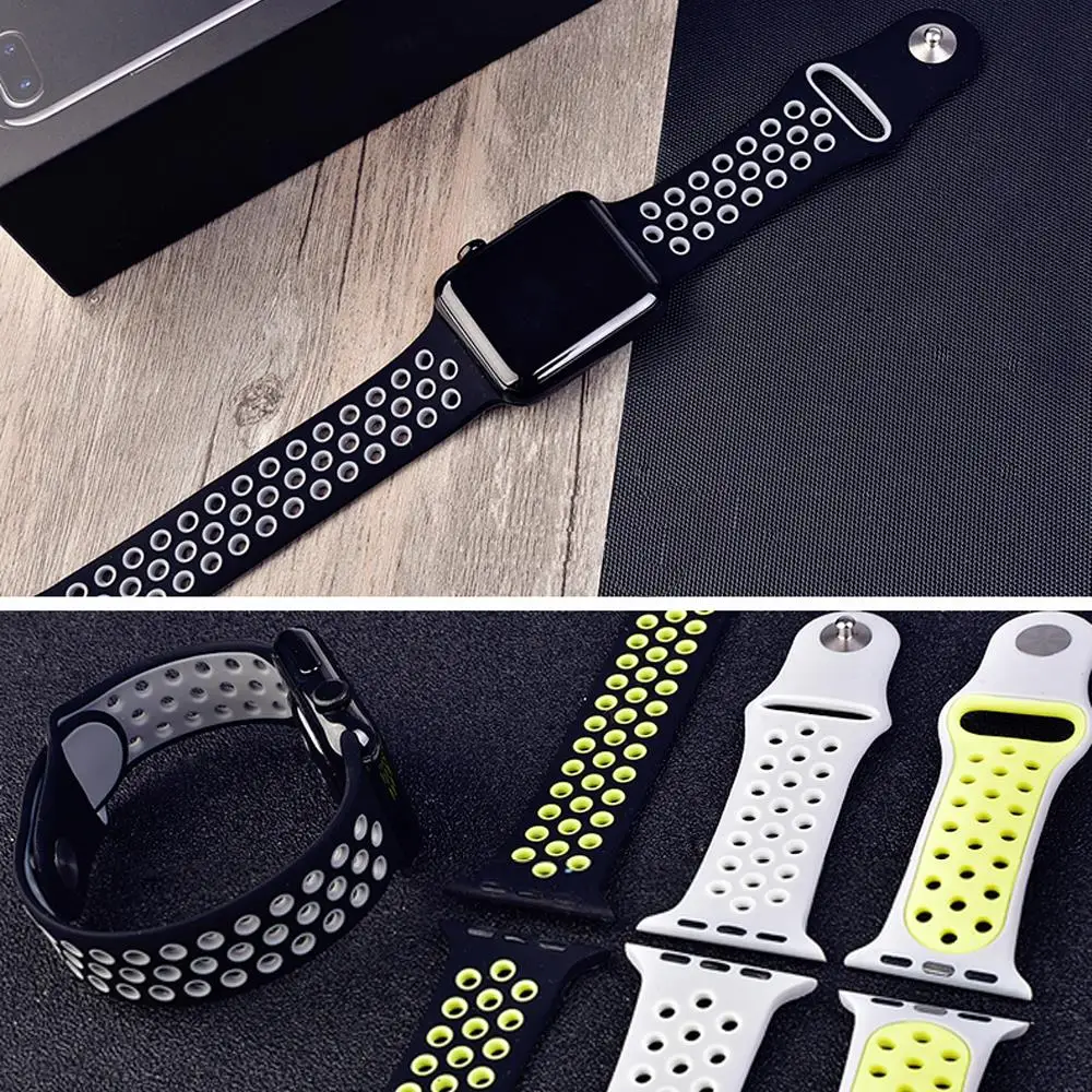 silicone strap for apple watch band 4 42mm 38mm correa sport bracelet watchband for iwatch strap 44mm 40mm 3/2/1 rubber wrisbelt