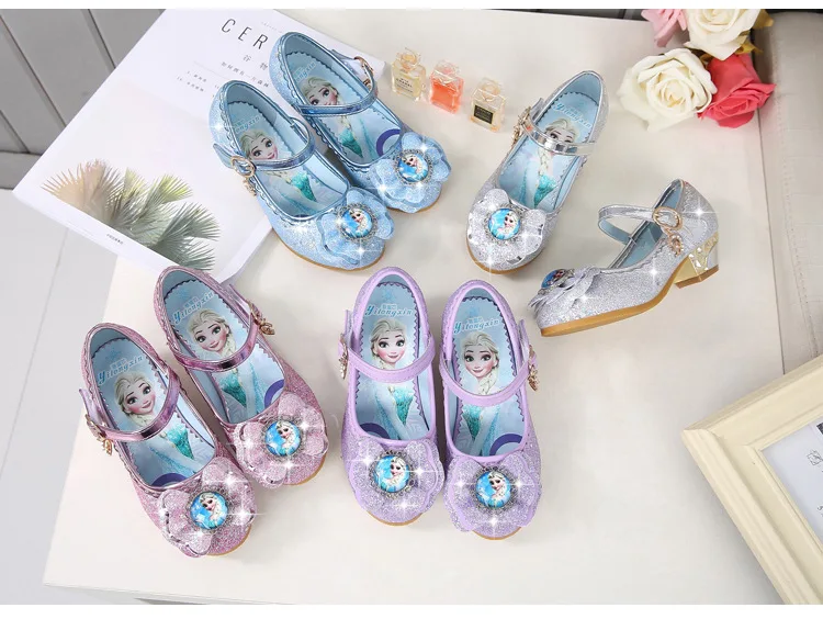 Детская обувь на высоком каблуке; коллекция года; сезон осень; новая обувь принцессы для девочек; обувь принцессы; тонкие туфли для маленьких девочек; европейские размеры 24-36