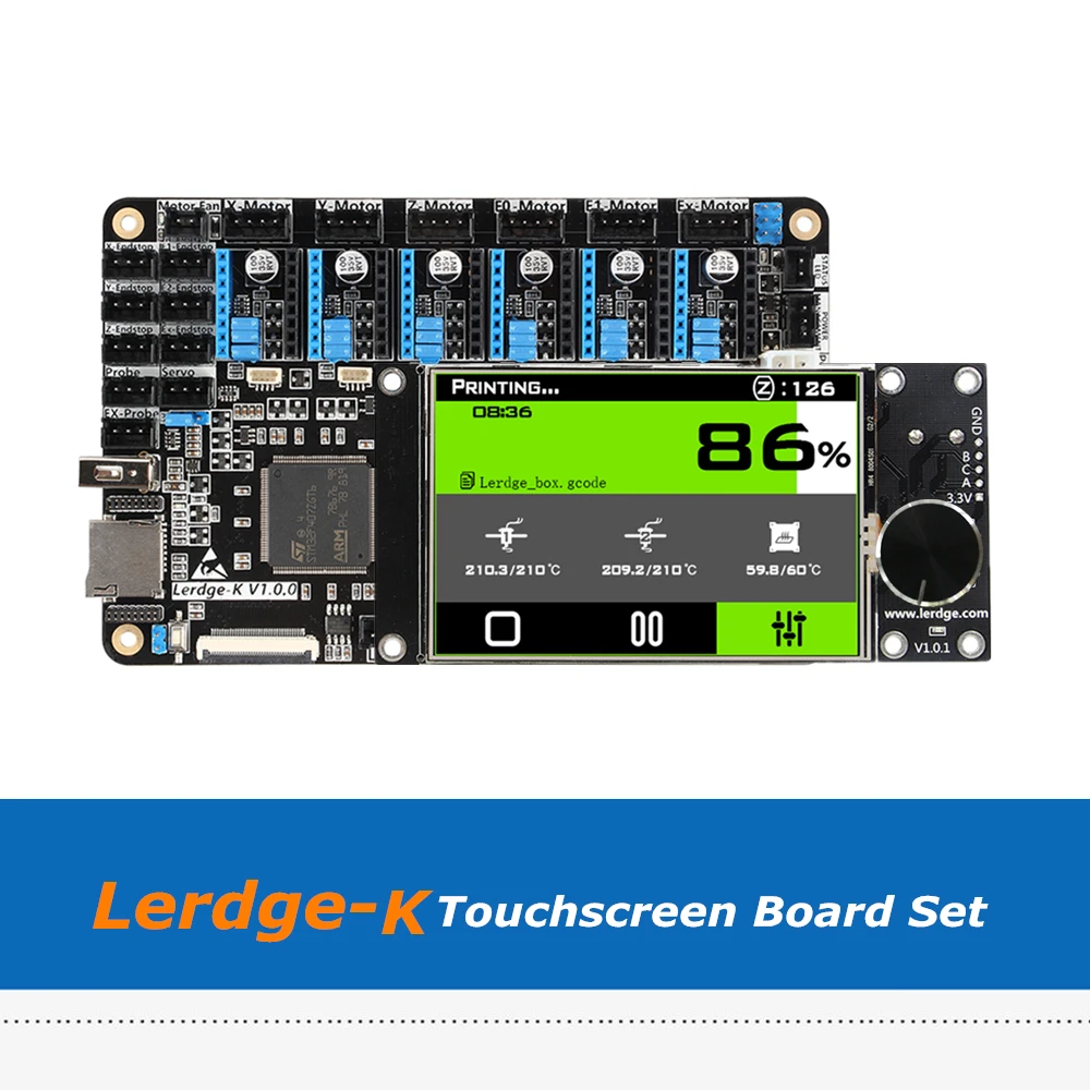 3D-принтеры материнская плата Lerdge K 3,5 дюймовый сенсорный экран ARM 32-битный контроллер доска набор с A4988/Drv8825/TMC2208/LV8729 драйвер