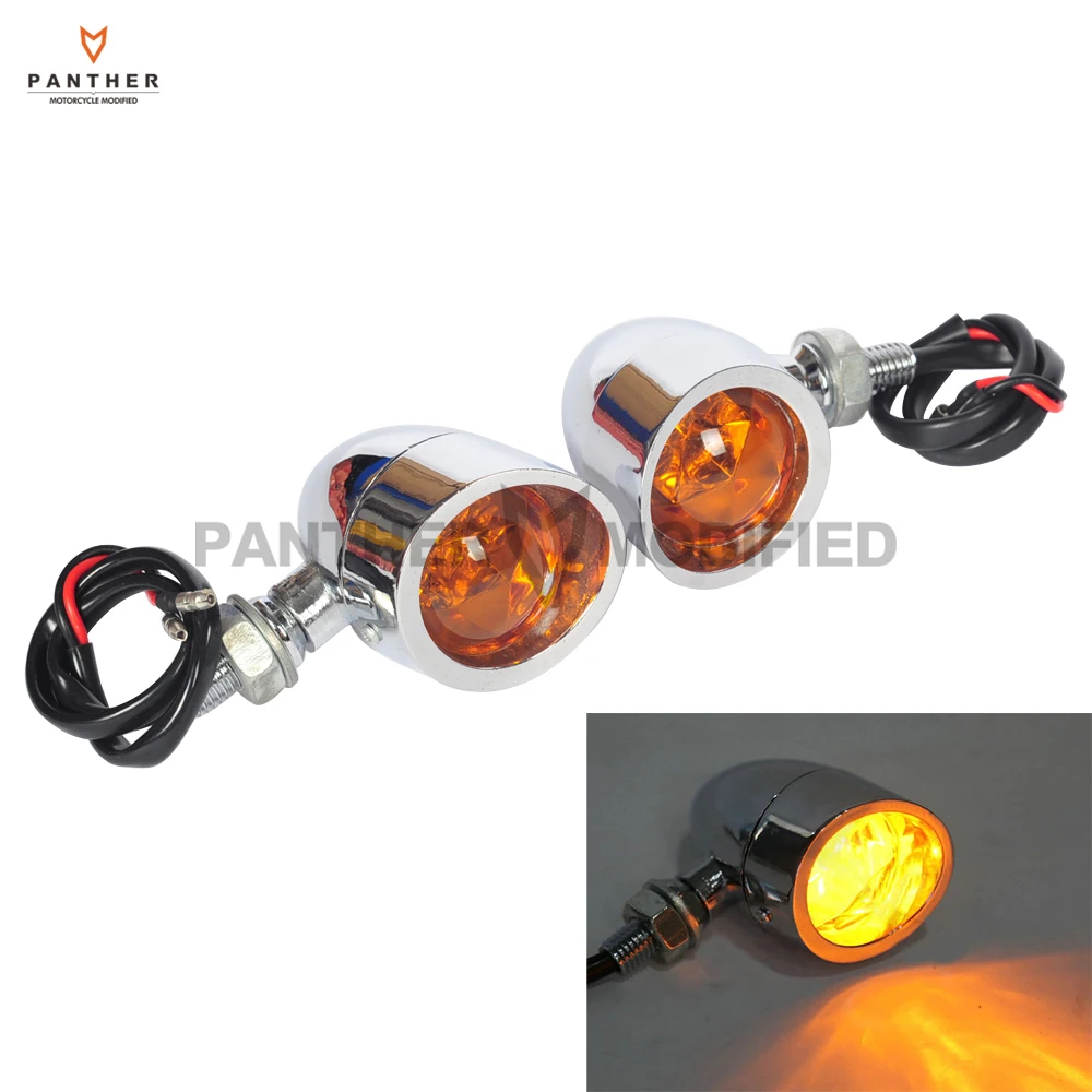 

Chrome Metal Bullet Motorcycle Turn Signal Light case for Harley Softail Sportster Chopper Bobber