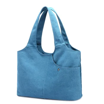 

girl hand bag blue sac messenger femme bolsa tote canvas beach shoulder bag woman multi pocket handbag women 2017 fashion bags