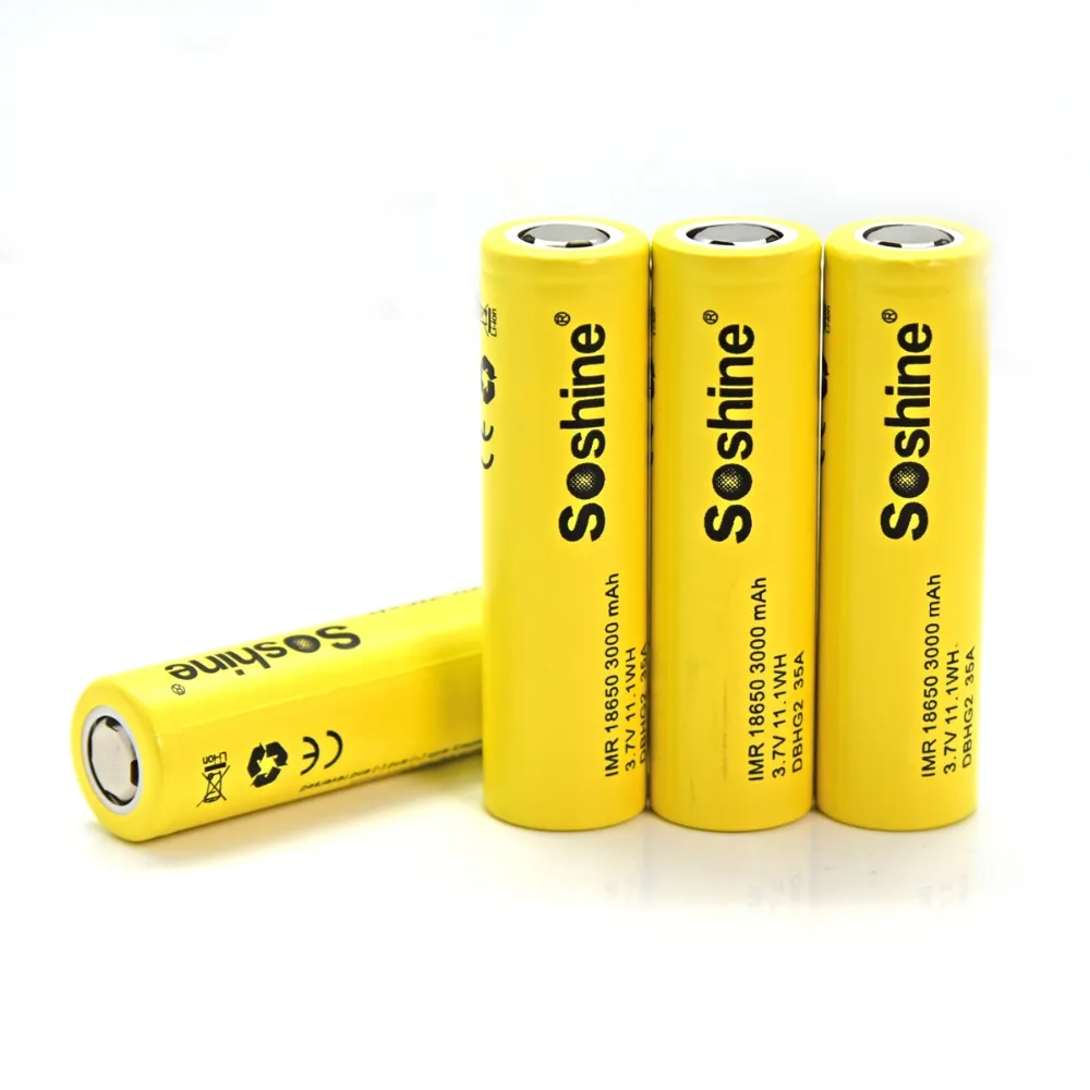 2 шт SOSHINE Li Ion 18650 DBHG2 35A 3000MAH плоский высокий поток энергии перезаряжаемый