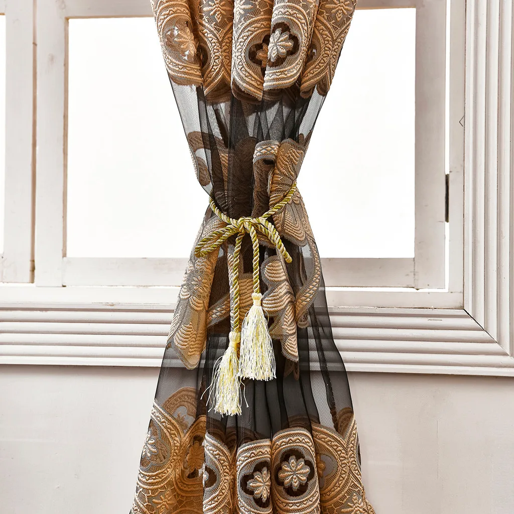 Simple de vid de La Flor peonía corto cortina de ventana tratamiento Voile cortina habitación cortina textil hogar Decoración