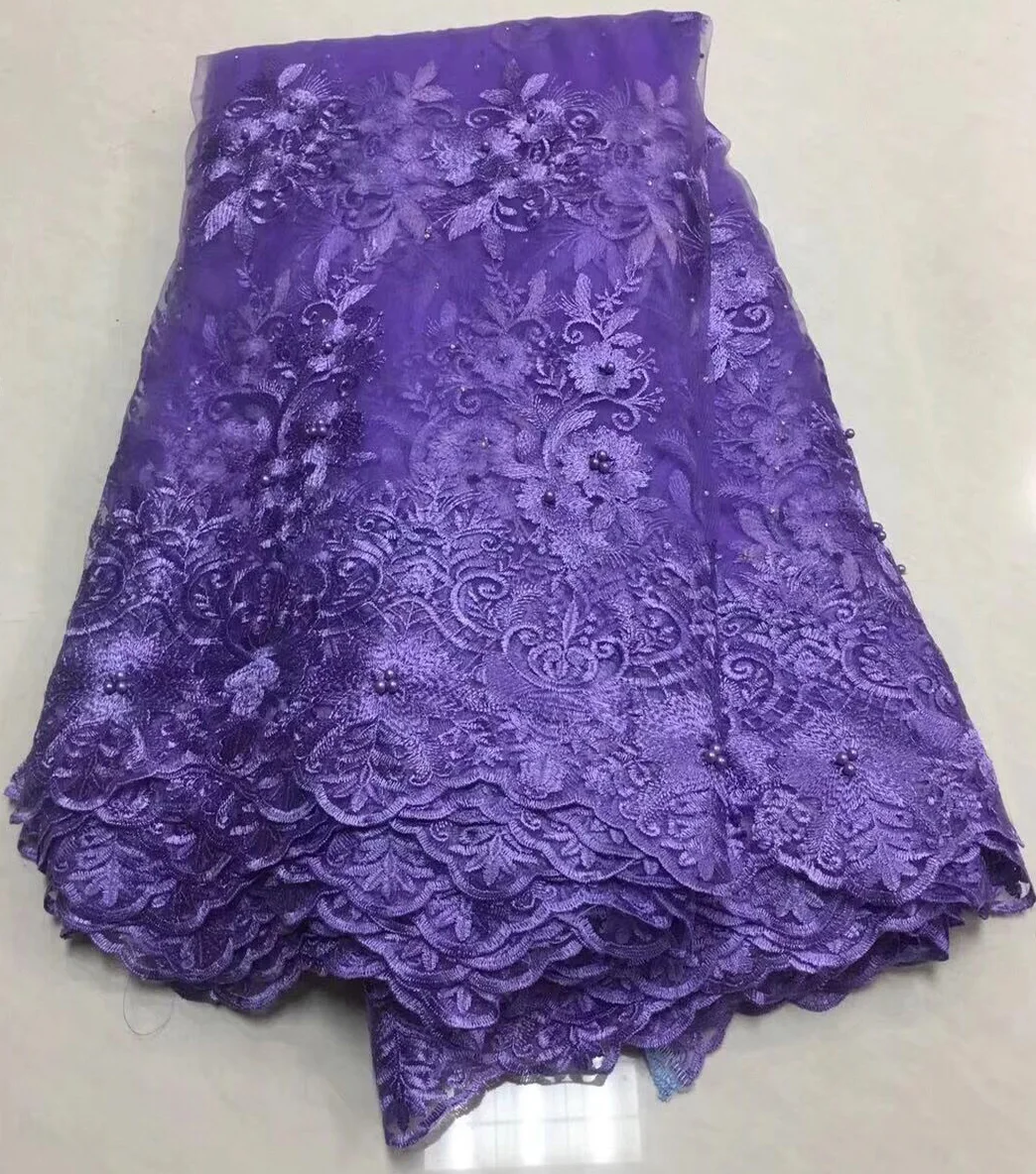 Latest French Lace Fabric 2018 High Quality African with Pearl Wedding Nigerian for Women | Дом и сад