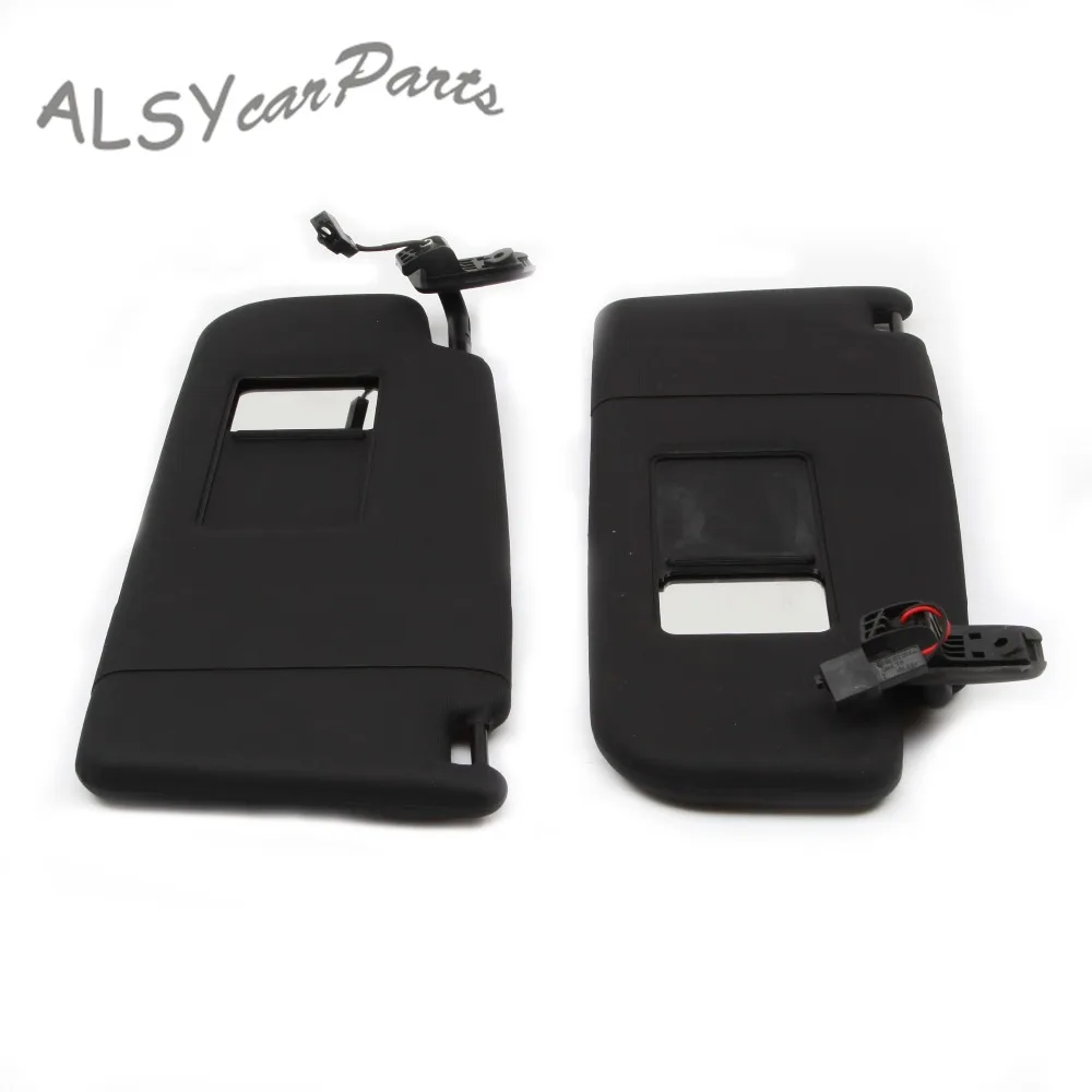 YMM 1 Pair Black Front Left+Right Blind Sun Visor With Cable For VW