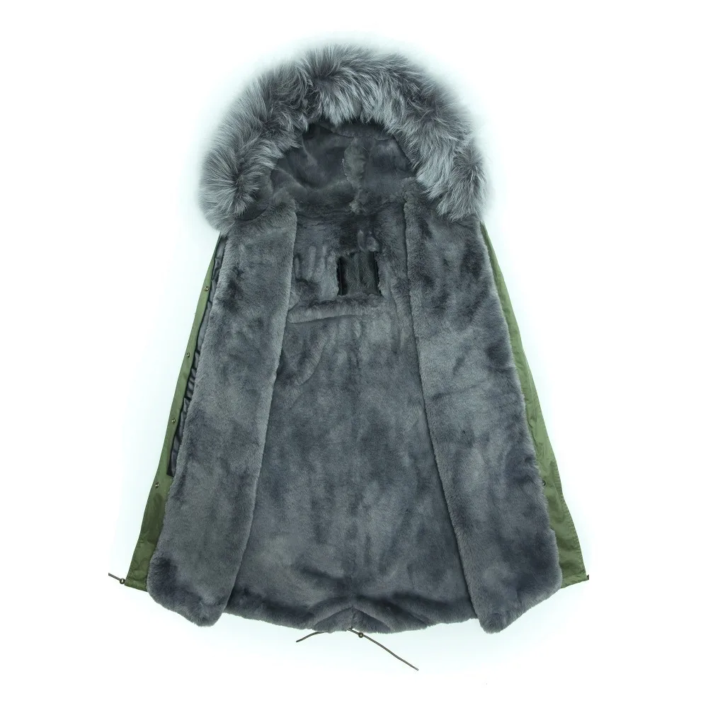 Зимнее меховое пальто в стиле милитари с капюшоном, серое меховое пальто для мужчин, парка с меховым капюшоном