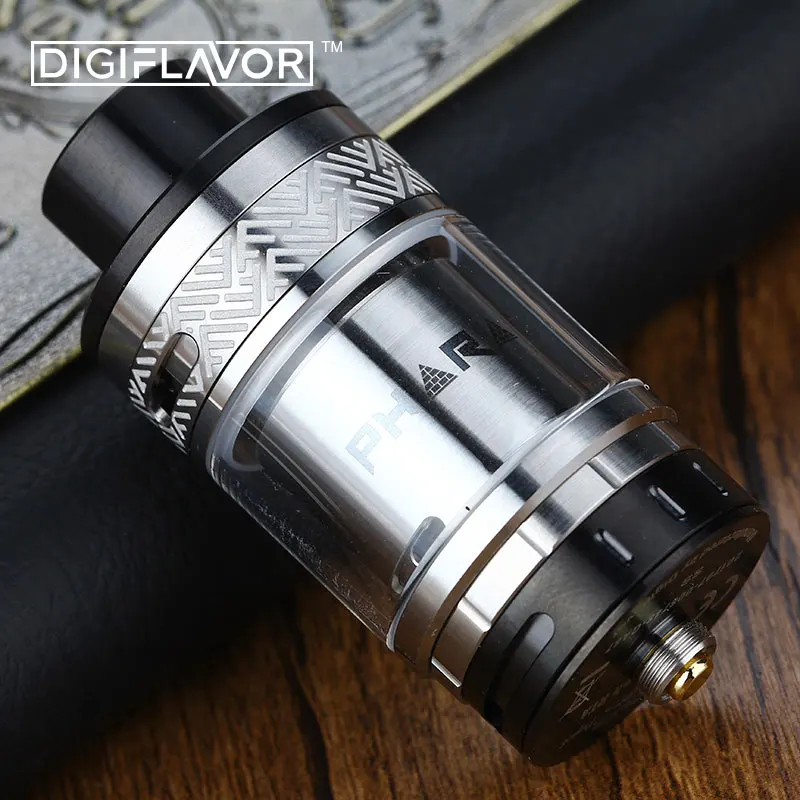 

100% Original Digiflavor Pharaoh RTA 4.6ml Capacity BAF 25mm diameter Top Angled Airflow System VS Digiflavor Pharaoh Mini RTA