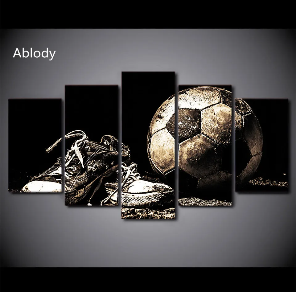 5Piece Wall Canvas Art Soccer Shoes Painting Wall Pictures Modular