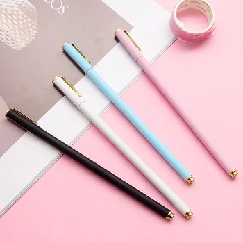 

10PCS.Simple Thin Rod Metal Gel Pen Fresh, Korea Stationery Pen Students with Candy-Colored Water Pen
