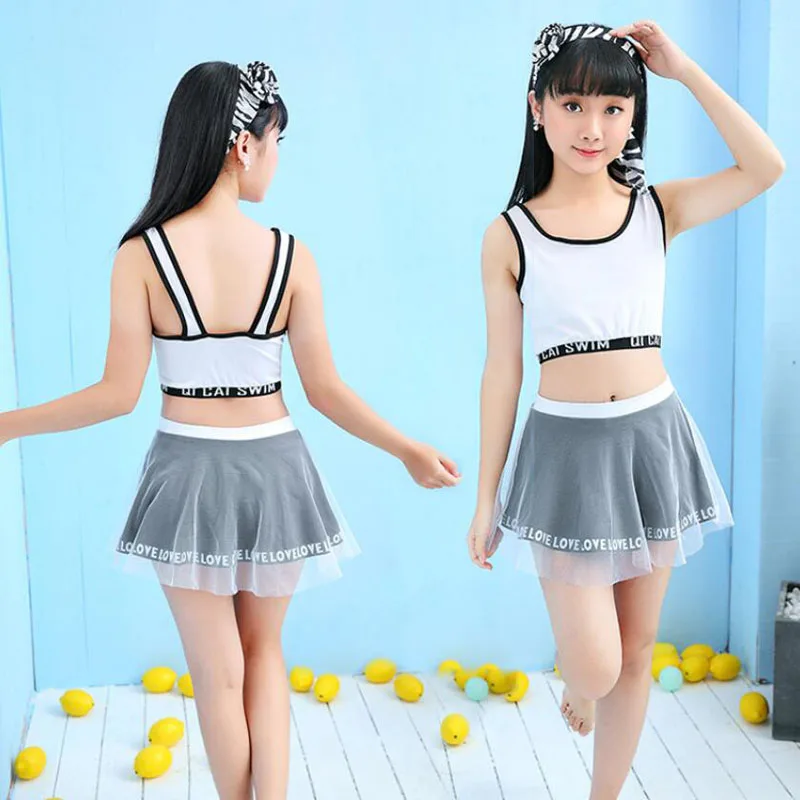

Bikini Girls Dress Swimwear Summer Two Piece Kid Kid Vest Swim Skirt Split Swimsuit Children's Bathing Suit