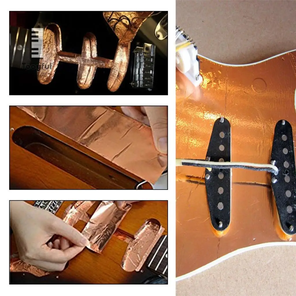 Tooyful 4 Pieces Copper Foil Tape Single-sided Conductive Tape Adhesive EMI Shield Sheet 30 x 22.5cm