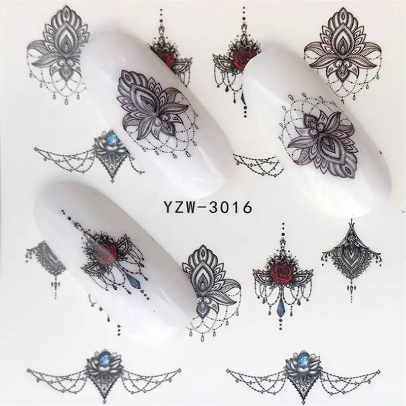 30 стилей летние бабочки и цветы летние изображения наклейки для ногтей искусство Красочные Полный обертывания наклейка на ногти водная Типсы - Цвет: YZW-3016