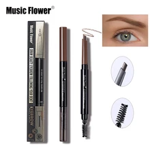 3 цвета Music Flower макияж продолжительный Водонепроницаемый карандаш для бровей мягкий глаз бровей карандаш со щеточкой Наборы карандаш для бровей автоматический