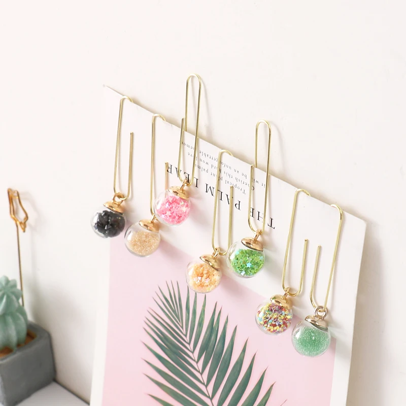 Пачка 5 шт/кор. стеклянный шар скрепки зажимы для заметок DIY металлическая