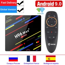 Новейший Android 9,0 tv BOX H96 MAX Plus 4 ГБ/32 ГБ 4 ГБ/64 Гб Smart tv Box RK3328 2,4G/5 ГГц Wifi 4 K H.265 медиаплеер телеприставка