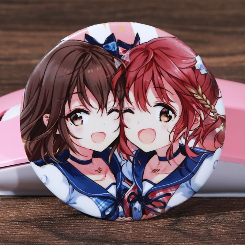 

FFFPIN 5.8cm Anime Twins Large Brooch DIY Custom Sister Cartoon Breastpin Badge Horse Hooves Pin Coin Icon Backpack Decoration