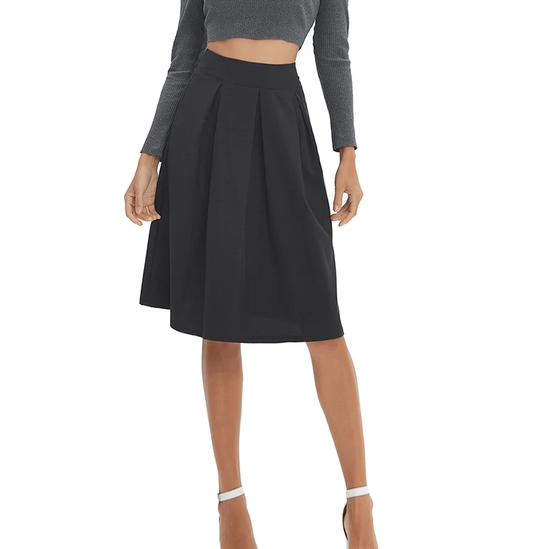 

skirt black women black skirt black pleated skirt black flare A line skirt