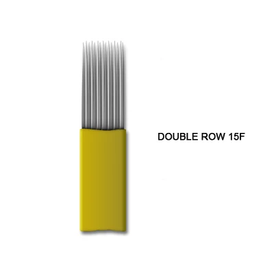 50 шт. мануального татуажа бровей Иглы затенение двухрядные 15/17/19-шпильки одноразовые зубные микро лезвия для Аксессуары для перманентного макияжа татуировки - Габаритные размеры: S