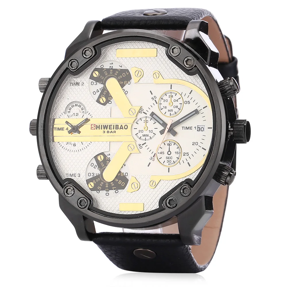 dz military watches for men cool mens watches quartz wrist watch dual time zones clocl male free shipping (8)