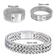 12 мм/18 мм/30 мм серебро 316L нержавеющая сталь очаровательное огромное мощное байкерское Фигаро браслет цепочка высокое качество мужские ювелирные изделия в стиле хип-хоп