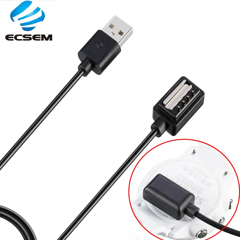 

ECSEM Magnetic USB Charging charger Cable cfor Suunto Spartan Smart Watch adapter Replacement 1M Cable Date Sync Faster Speed