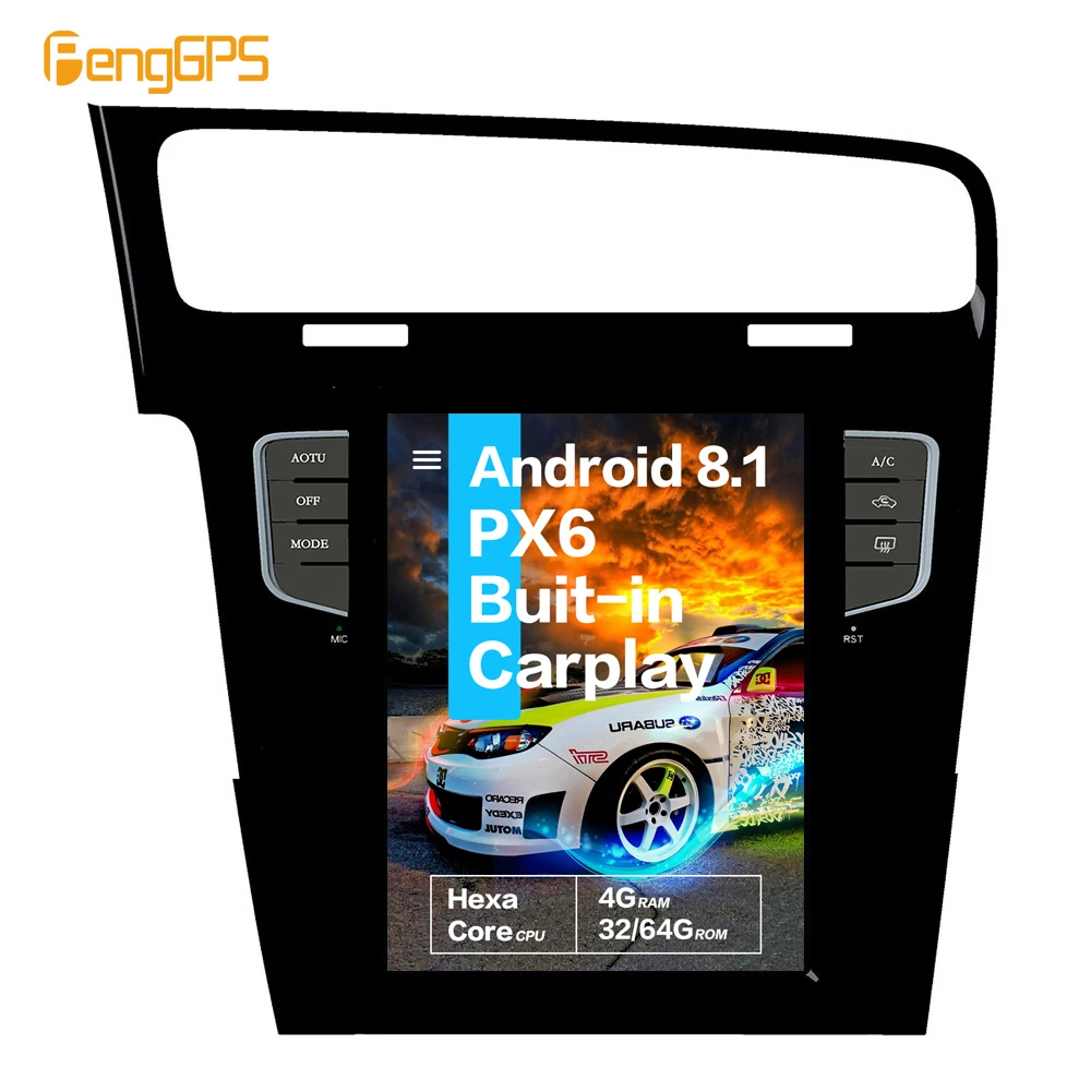

10.4''Vertical screen Tesla Android 8.1 4GB RAM voice control Built-in CARPLAY Car Radio For Volkswagen VW GOLF 7 GPS Navigation