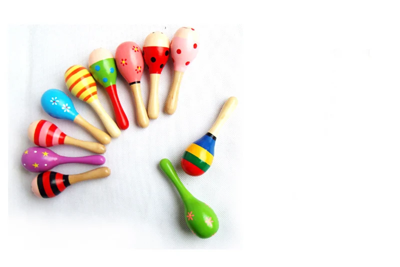 Красочные 11 см песок молоток погремушка младенческой Мини Деревянные maracas ребенок madera вечерние музыкальные игрушки шейкер раннего образования игрушки