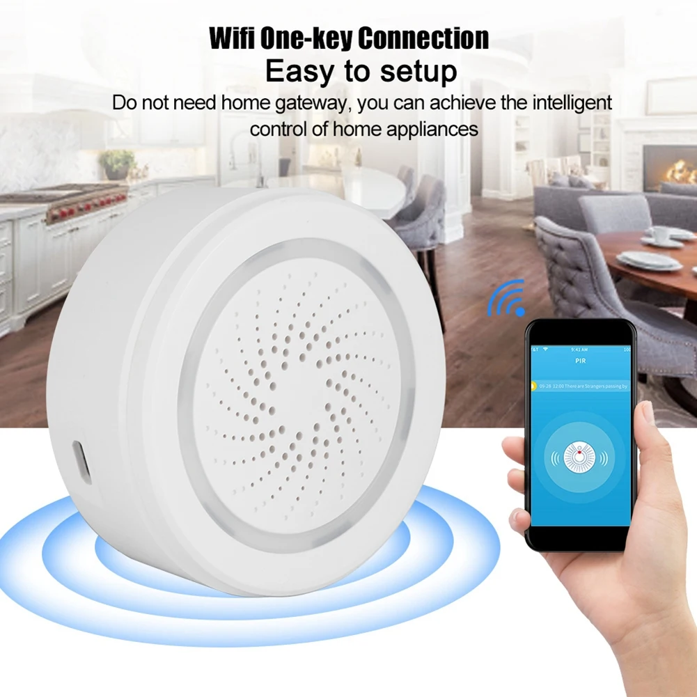 Smart Wireless Usb Sensor Siren App Push Alerts Compatible For