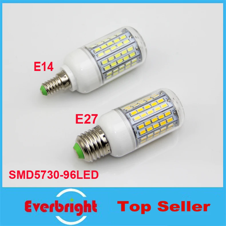 

10X LED Light Ultra bright E14 E27 LED Bulb Candle 30W SMD 5730 With Cover 96 leds Warm White Cool White 220V LED Corn Bulb