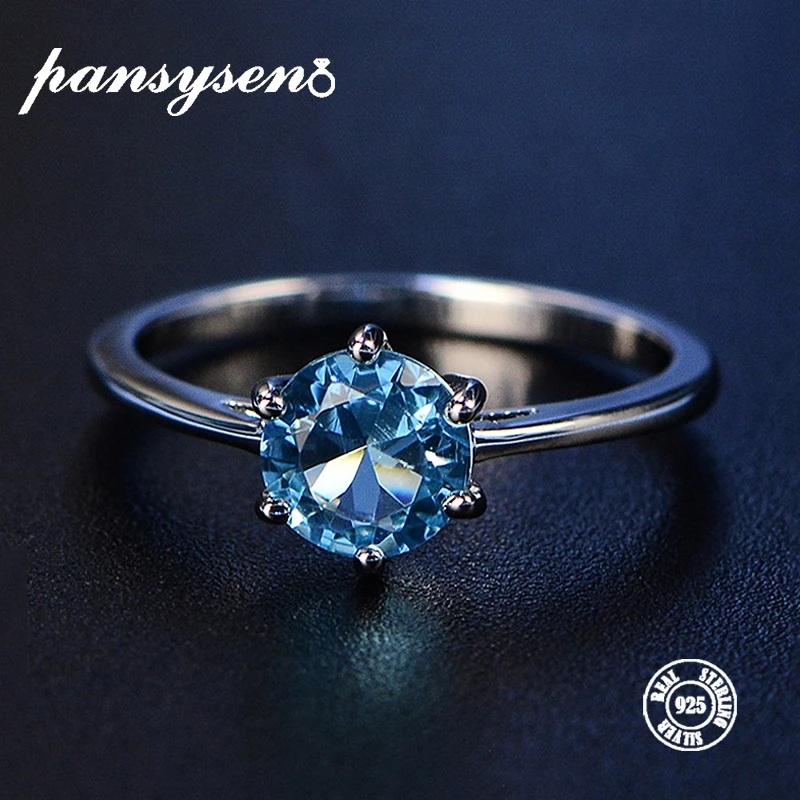 Schmuck & Zubehör Ringe Humor Pansysen Neue Echt 100% 925 Sterling Silber Aquamarin Ringe Damen Top Qualität 8 Farben Edelstein Schmuck Party Ring Größe 4-12 Kann Wiederholt Umgeformt Werden.
