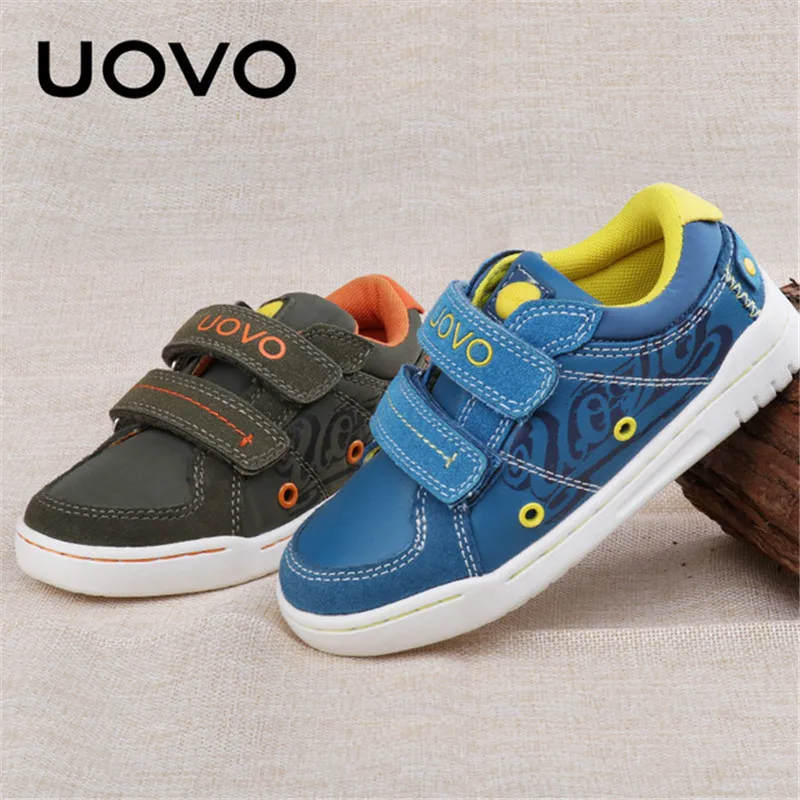 

UOVO Children Shoes 2019 Spring Travelling Fashion Casual Boys Shoes Kids Sneakers Comfortable School Shoes Leather Blue/Khaki