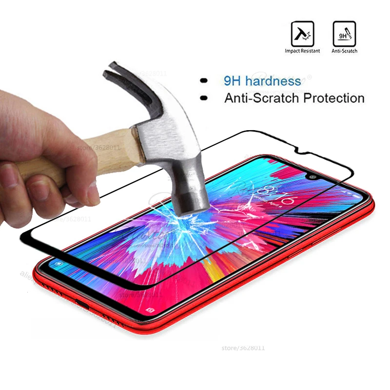 Защитное стекло для экрана закаленное Xiaomi Redmi Note 7 s полное покрытие Защитная