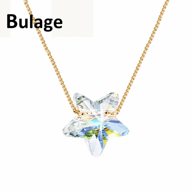 

Bulage Women Simple Star Fancy Stone Pendant Necklaces Silver/Gold Color Jewelry Made With SWAROVSKI ELEMENTS Crystal For Kids