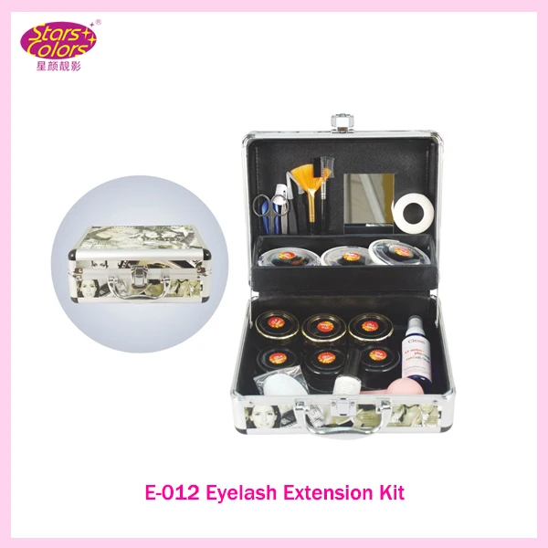 

2017 Portable Green Grafting Eyelash Extension Kit False EyeLash Lashes Makeup Set with Silver Box Case Salon Tool